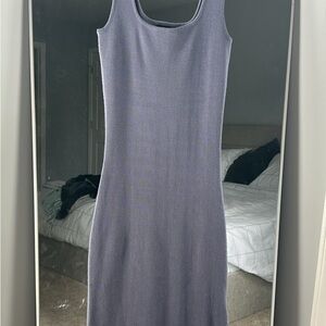 Casual Blue Scoop Neck Sleeveless Sheath Mini Dress